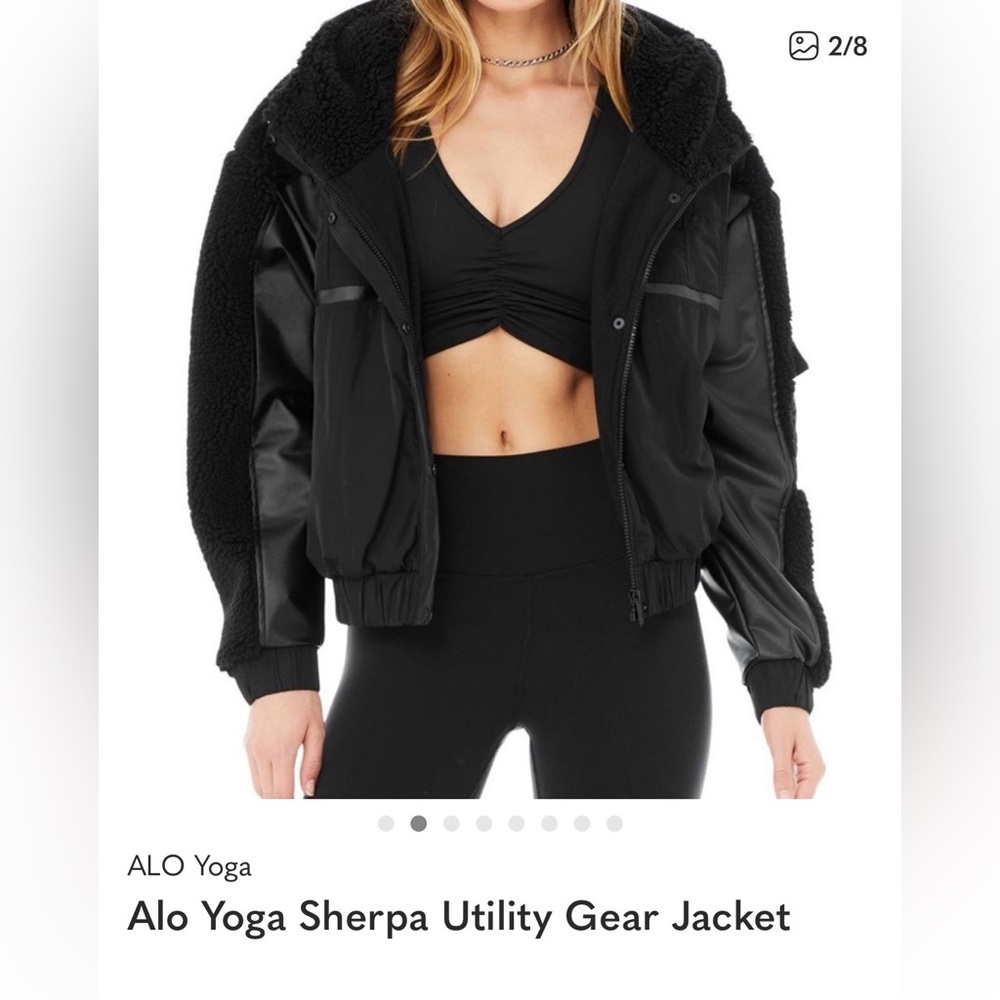 ALO Yoga Women’s Black Mixed-Texture Hooded Performance Jacket